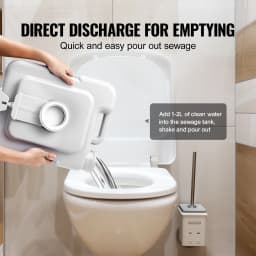 SucceBuy Portable Toilet for Camping with Carry Bag, RV Toilet with 3.2/5.3 Gal Waste Tank Push-Button Pressurized Flush Commode