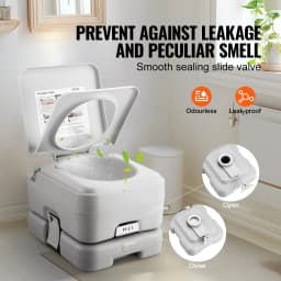 SucceBuy Portable Toilet for Camping with Carry Bag, RV Toilet with 3.2/5.3 Gal Waste Tank Push-Button Pressurized Flush Commode
