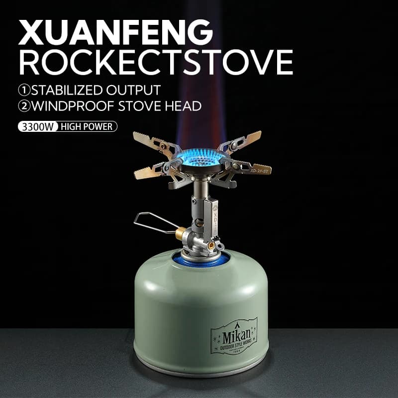 CAMPINGMOON XD-2F Windproof Portable Gas Stove High Power Outdoor Field Cooking Stove Voltage Stabilized Integrated for Hiking
