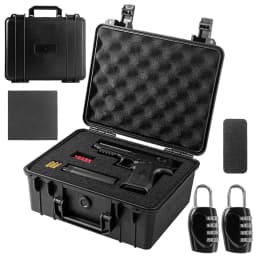 Tactical Pistol Gun Case Handgun Storage Box Pistol Case with 2 Locks Waterproof Shockproof Pistol Gun Carry Box with 2 Locks