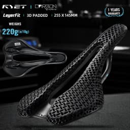 2026 RYET Carbon 3D Printed Bike Saddle, 145mm Light Road MTB Mountain Racing Bicycle Seat Cushion Cycling Seating Accessories