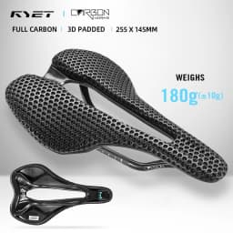 2026 RYET Carbon 3D Printed Bike Saddle, 145mm Light Road MTB Mountain Racing Bicycle Seat Cushion Cycling Seating Accessories