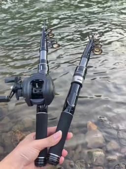 Mini Shrink 31cm Portable Fishing Rod Kit 1.5-2.1M Telescopic Carbon Trave Pole High Speed 7.2:1 Baitcasting Reel Carp Fishing