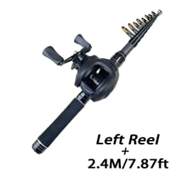 Mini Shrink 31cm Portable Fishing Rod Kit 1.5-2.1M Telescopic Carbon Trave Pole High Speed 7.2:1 Baitcasting Reel Carp Fishing