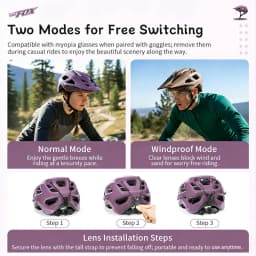 BATFOX Mountain Cycling Helmet Magnetic Lens Ultralight Adjustable Fit Road MTB Bicycle Helmet Men Women Electric Bike Gear