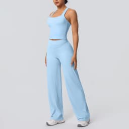 Women's Sports Yoga Set Gym Quick Drying Peach Butt Yoga Pants Solid Color Slim Beautiful Back I-shaped Vest Yoga Set