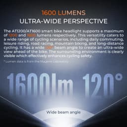 Magene AT1600 Smart Bike Headlights Bright Lumens 85h Battery Rechargeable Bicycle Light Front Compatible with Garmin Edge 530