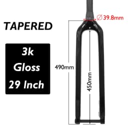 ODINZEUS 3K Carbon Fiber Fork, MTB Bike Fork, Thru Axle 15*100mm, Straight/Conical, Matte/Gloss,26"/27.5"/29" inches,disc brake