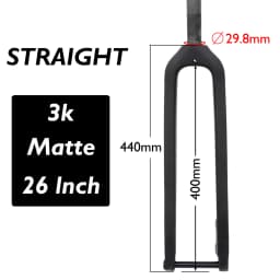 ODINZEUS 3K Carbon Fiber Fork, MTB Bike Fork, Thru Axle 15*100mm, Straight/Conical, Matte/Gloss,26"/27.5"/29" inches,disc brake