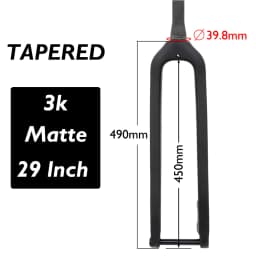 ODINZEUS 3K Carbon Fiber Fork, MTB Bike Fork, Thru Axle 15*100mm, Straight/Conical, Matte/Gloss,26"/27.5"/29" inches,disc brake