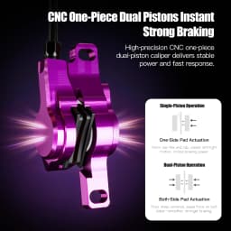 SPEEDONE Bicycle MTB Hydraulic Brake Aluminum Alloy Caliper 2 Piston Brake Brake Set Post Mount Bicycle Mineral Oil Disc Brake