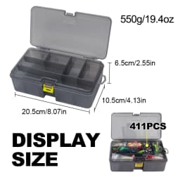 411pcs Fishing Lure Kit For Trout/Pike/Bass Multi-Lure Fishing Set Layered Tackle Pro Gear Tackle Box for Trout/Mackerel/Bass