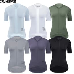 YKYWBIKE Women Cycling Jersey Summer Bicycle Short Sleeve Shirt Lightweight Breathable Female Road Bike Jersey SPF 50+ Clothing
