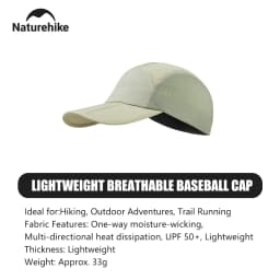 Naturehike Outdoor Baseball Cap Hiking UPF 50+ Sun Hat Ultralight Foldable Sports Hat Summer Breathable Waterproof Hat Men Women