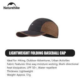 Naturehike Outdoor Baseball Cap Hiking UPF 50+ Sun Hat Ultralight Foldable Sports Hat Summer Breathable Waterproof Hat Men Women