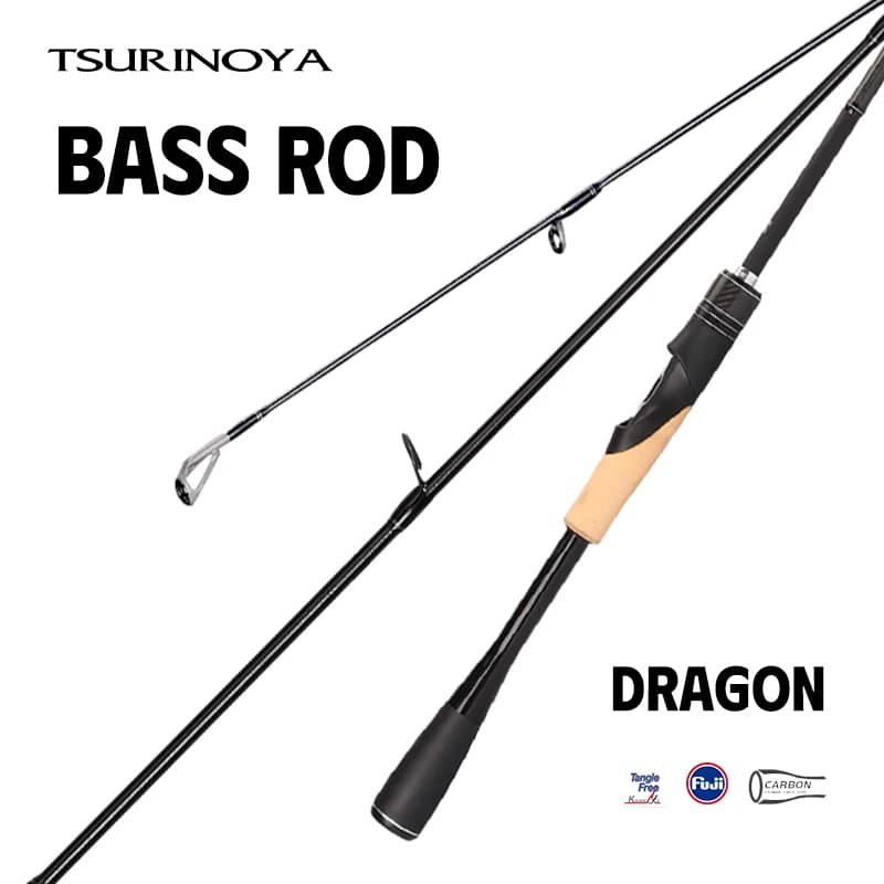 TSURINOYA Long Casting Rod DRAGON 2.16m 2.28 2.44m M ML Spinning Fishing Rod For SeaWater Fresh Water FUJI Carbon 2Section Cane