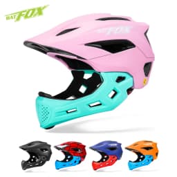 BATFOX Kids Full Face Bicycle Helmet Detachable Chin Children Scooter Skateboard Balance Bike Helmets Cycling Safety Sports Gear