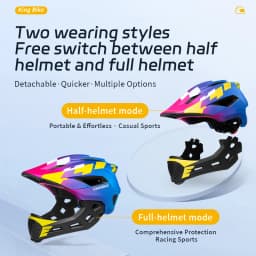 BATFOX Kids Full Face Bicycle Helmet Detachable Chin Children Scooter Skateboard Balance Bike Helmets Cycling Safety Sports Gear