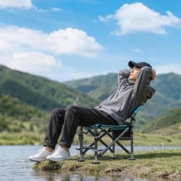 Functional Folding Fishing Chair | Adjustable Backrest with Armrests, Wide Portable Seat for Outdoor Fishing & Camping
