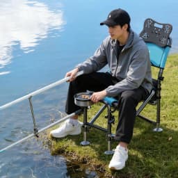 Functional Folding Fishing Chair | Adjustable Backrest with Armrests, Wide Portable Seat for Outdoor Fishing & Camping