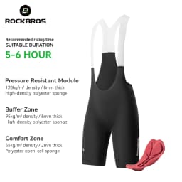 ROCKBROS Summer Cycling Bib Shorts Lightweight Breathable Anti-slip Bib Pants Elastic Comfortable Soft Pad Men Cycling Shorts