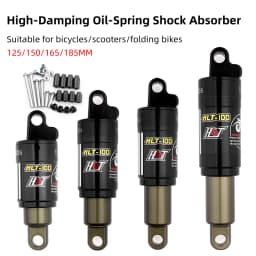 Mountain Bike MTB Rear Shocks 125/150/165/185mm 850/1000 Lbs Rear Shocks Aluminum Alloy Spring Shock for E-bike Snowmobile