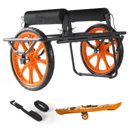 SucceBuy 330LBS Kayak Cart Canoe Cart Dolly with 15in Solid Rubber Tire & Kickstand Paddle Board Trolley for Canoes Paddleboards