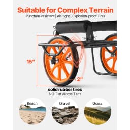SucceBuy 330LBS Kayak Cart Canoe Cart Dolly with 15in Solid Rubber Tire & Kickstand Paddle Board Trolley for Canoes Paddleboards
