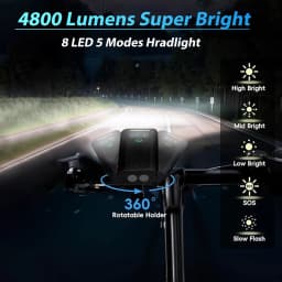 NEWBOLER Bicycle Light USB Chargeable 4800 Lumen Rainproof MTB Bike Light Set With 2 Holder 10000mAh Flashlight Bike Accessories