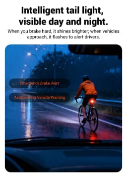 New COOSPO Radar Tail Light TR70 Smart Radar Tail Light with Brake Sensing High-Visibility Warning Light for Night Riding