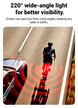 New COOSPO Radar Tail Light TR70 Smart Radar Tail Light with Brake Sensing High-Visibility Warning Light for Night Riding