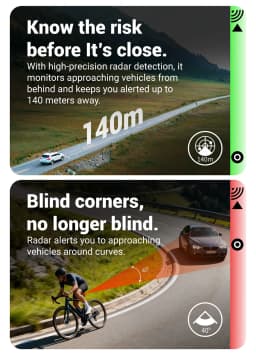 New COOSPO Radar Tail Light TR70 Smart Radar Tail Light with Brake Sensing High-Visibility Warning Light for Night Riding