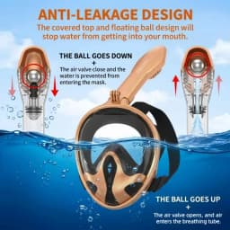 XIAOTREE Two-piece snorkeling gear: a snorkeling mask and fins,Adjustable fins,Breathing mask,Safe waterproof swimming equipment