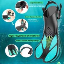 XIAOTREE Two-piece snorkeling gear: a snorkeling mask and fins,Adjustable fins,Breathing mask,Safe waterproof swimming equipment