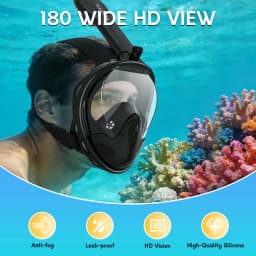 XIAOTREE Two-piece snorkeling gear: a snorkeling mask and fins,Adjustable fins,Breathing mask,Safe waterproof swimming equipment