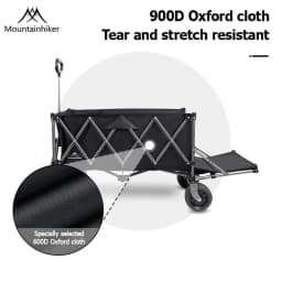 MOUNTAINHIKER 240L Large Capacity Outdoor Handcart,Available in Two Colors,900D Oxford Fabric for Durability,Camping Handcar
