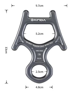 30KN Climbing Descender Figure 8 Ring Descender & Rappelling Device Climbing Downhill Canyoneering Rescue Firefighter Equipment
