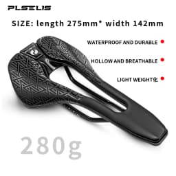 Plselis Lightweight Road Bicycle Saddle Cushion Hollow Breathable Design 280g Racing Bike Accessory