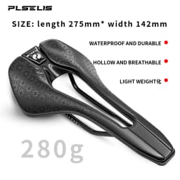 Plselis Lightweight Road Bicycle Saddle Cushion Hollow Breathable Design 280g Racing Bike Accessory
