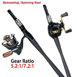 4/5 Sections Casting Spinning Fishing Set 1.8-2.1m Carbon Fiber Fishing Rod 7.2:1/5.2:1 Reel Travel Combo Pesca Fishing