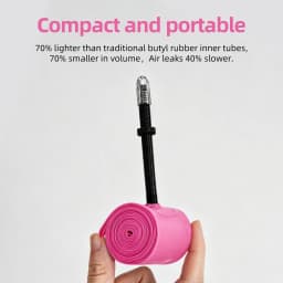10 Pcs CYCLAMI Bike Inner Tube Stainless Steel Valve French Presta Pink TPU For Road Bicycle Tire 700C 700 X 18 23 25 28 30 32 C