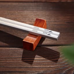 KEITH Solid Pure Titanium Chopsticks, 23CM Length 50g Antibacterial Mildew-Proof One-Piece Non-Slip Ergonomic for Camping Home