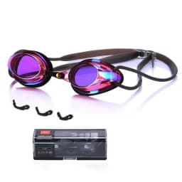 Competitive Swim Goggles with Mirrored Coating Anti-Fog UV Protection, Adjustable Waterproof Swimming Eyewear for Adults & Kids