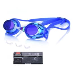 Competitive Swim Goggles with Mirrored Coating Anti-Fog UV Protection, Adjustable Waterproof Swimming Eyewear for Adults & Kids