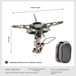 CAMPINGMOON XT-2F Titanium Rocket Stove Head Portable Outdoor Camping Gas Stove Stable Output Picnic Cartridge Stove