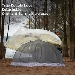 BISINNA Camping Tent 1-2 Person Portable Double Layer 210T Polyester Waterproof Backpacking Tent for Outdoor Hiking Beach Travel