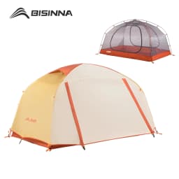 BISINNA Camping Tent 1-2 Person Portable Double Layer 210T Polyester Waterproof Backpacking Tent for Outdoor Hiking Beach Travel