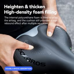 ROCKBROS Bicycle Saddle Double Shock Absorption Bike Airbag Seat Cushion Thicken High Density Foam Non-slip Comfortable Saddle