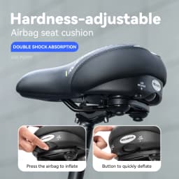 ROCKBROS Bicycle Saddle Double Shock Absorption Bike Airbag Seat Cushion Thicken High Density Foam Non-slip Comfortable Saddle