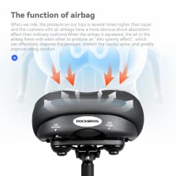 ROCKBROS Bicycle Saddle Double Shock Absorption Bike Airbag Seat Cushion Thicken High Density Foam Non-slip Comfortable Saddle